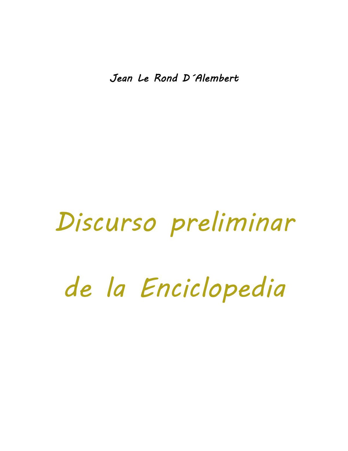 Discurso preliminar de la Enciclopedia